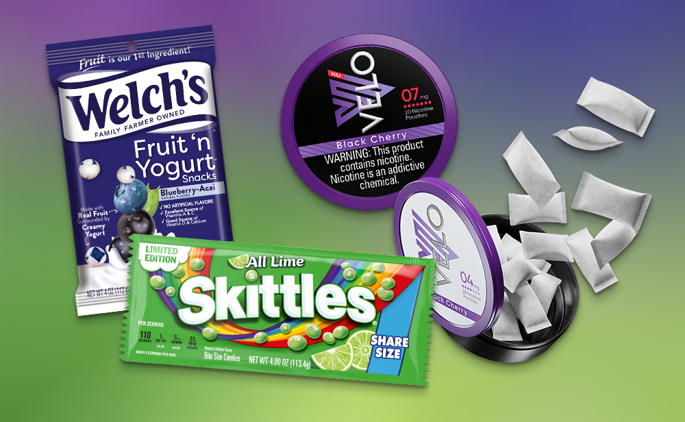 Welch's Fruit 'N Yogurt Snacks, Skittles Lime, Velo Black Cherry